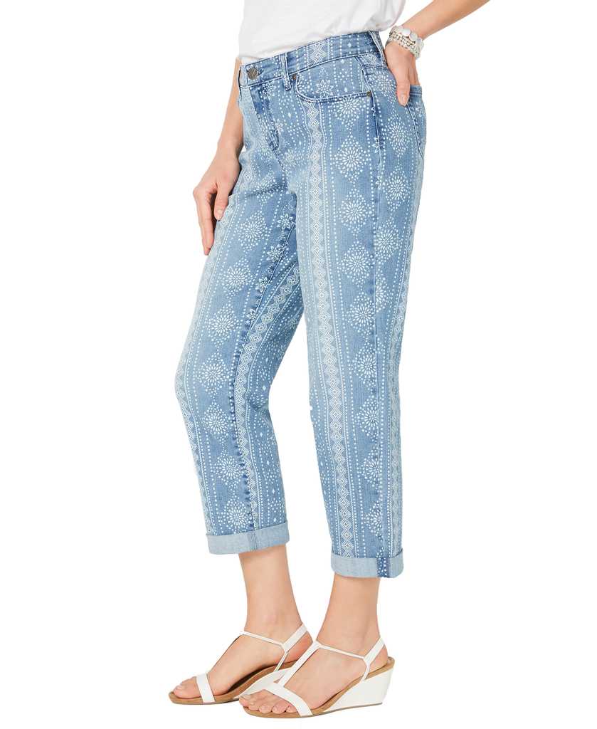 Style & Co Women Printed Cuffed Hem Jeans