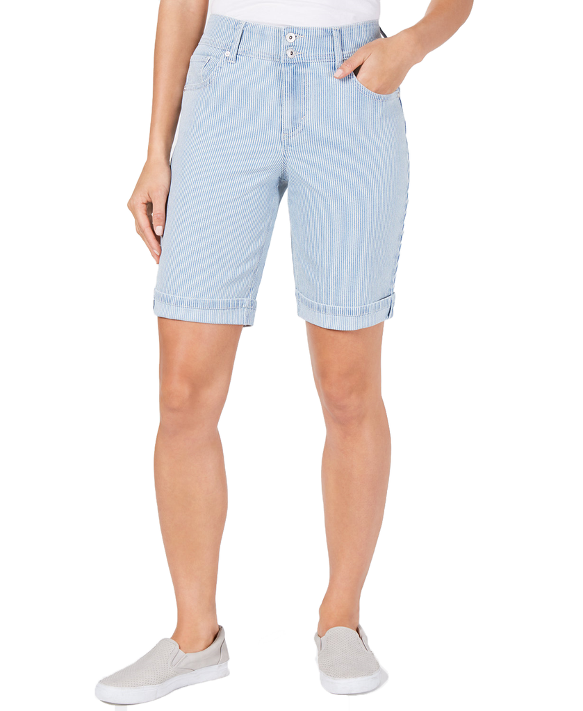 Style & Co Women Striped Bermuda Shorts Sedona