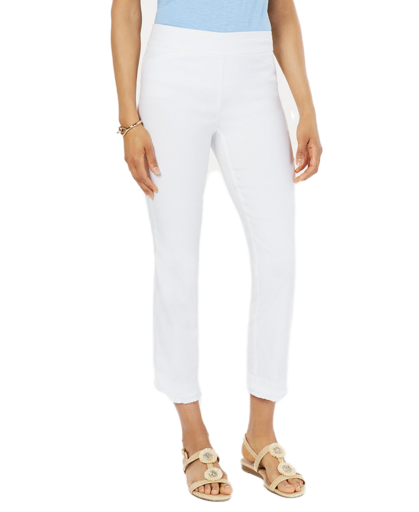 Charter Club Women Tummy Control Pull On Pants Bright White