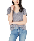 Ultra Flirt Women Heathered V Neck T Shirt Leopard