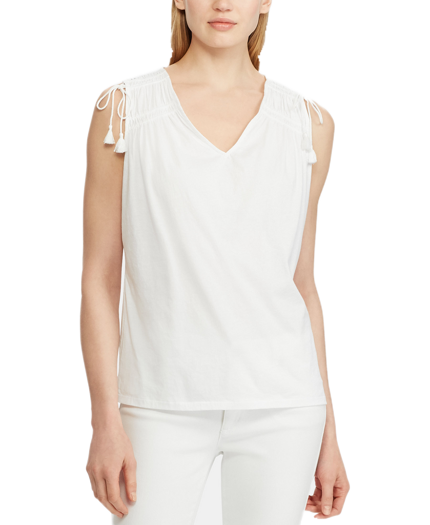 Lauren Ralph Lauren Women Ruche Paneled Top White