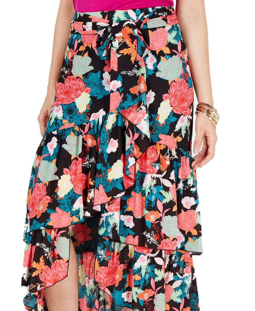 Thalia Sodi Women Printed Wrapped Ruffle Skirt