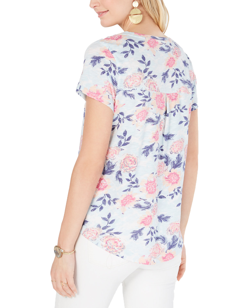 Style & Co Women Cotton Floral Print Top