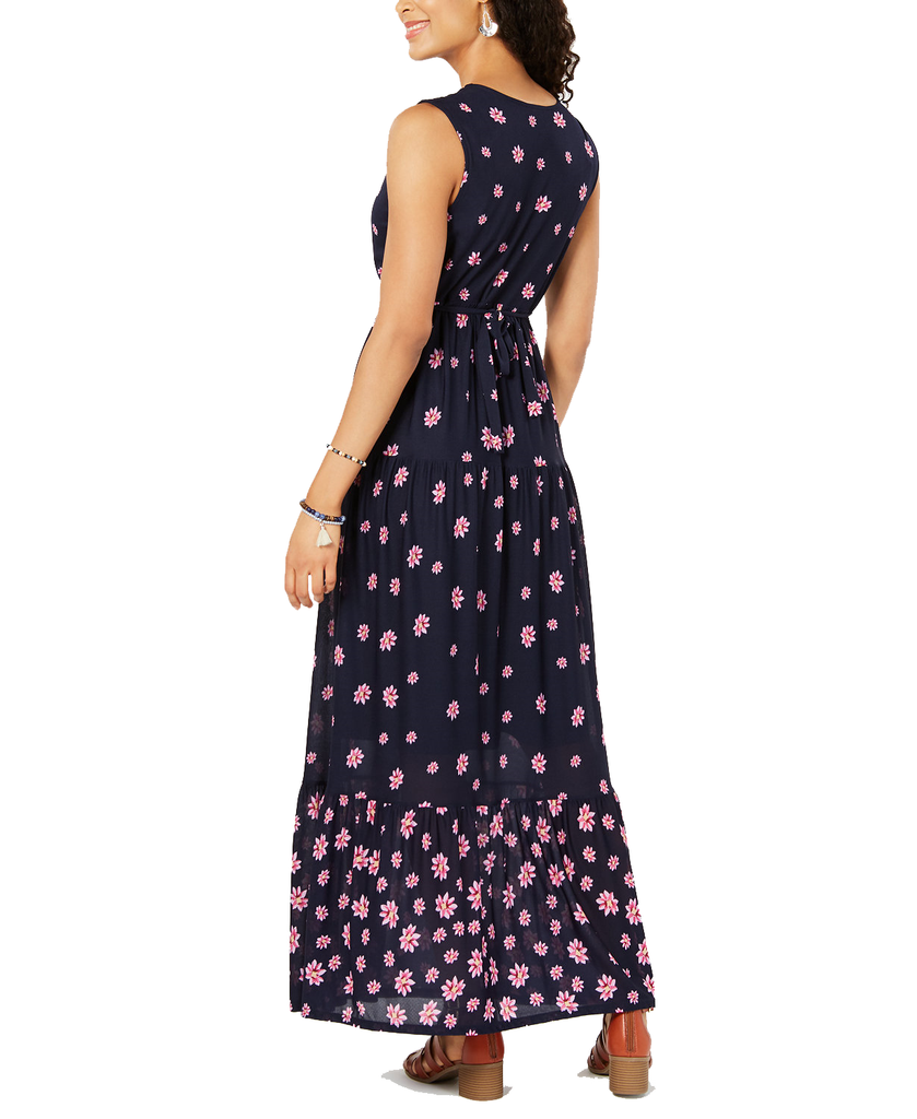 Style & Co Women Floral Print Tiered Maxi Dress