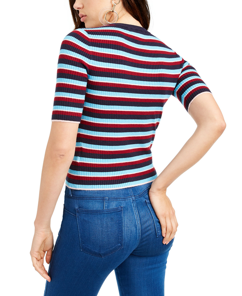 Juicy-Couture-Women-Short-Sleeve-Striped-Sweater