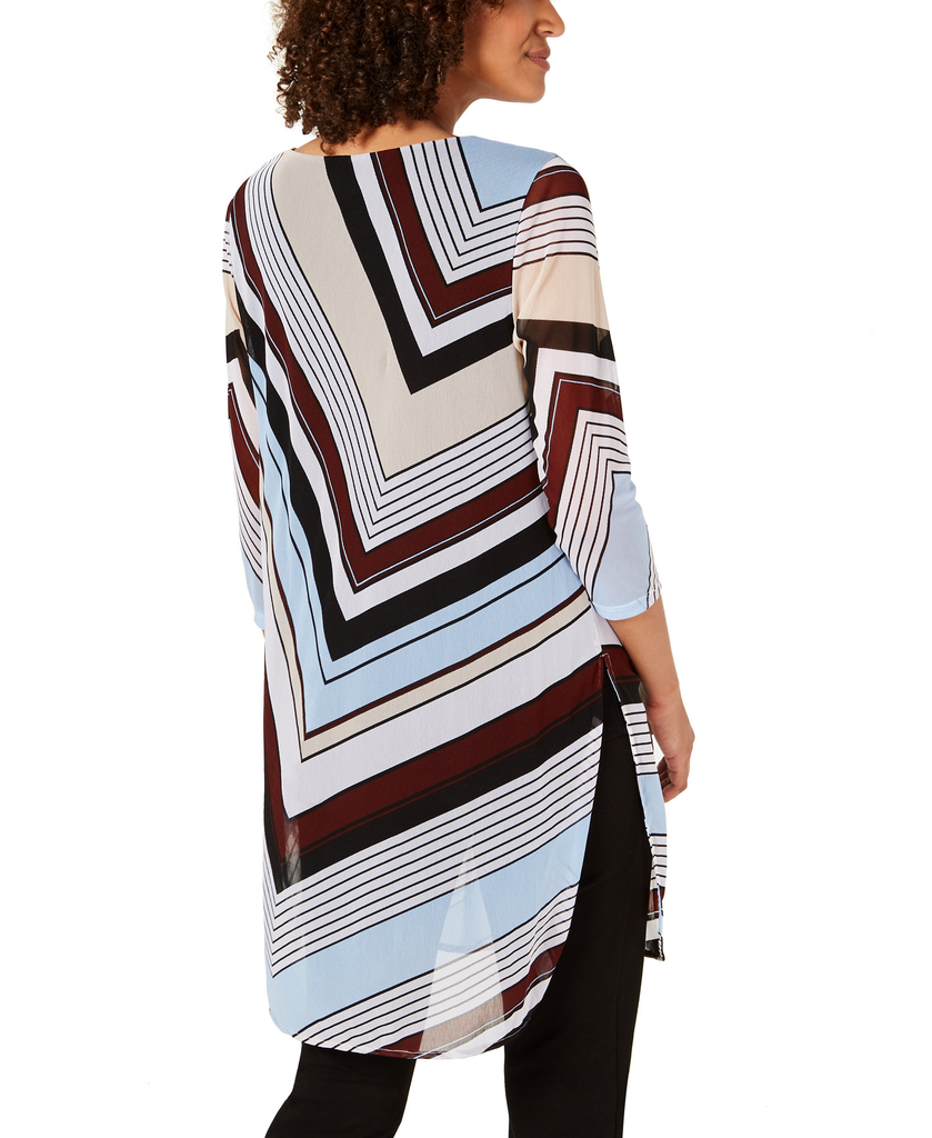 Alfani Women Petite Chevron Striped Tunic