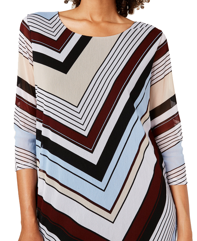 Alfani Women Petite Chevron Striped Tunic