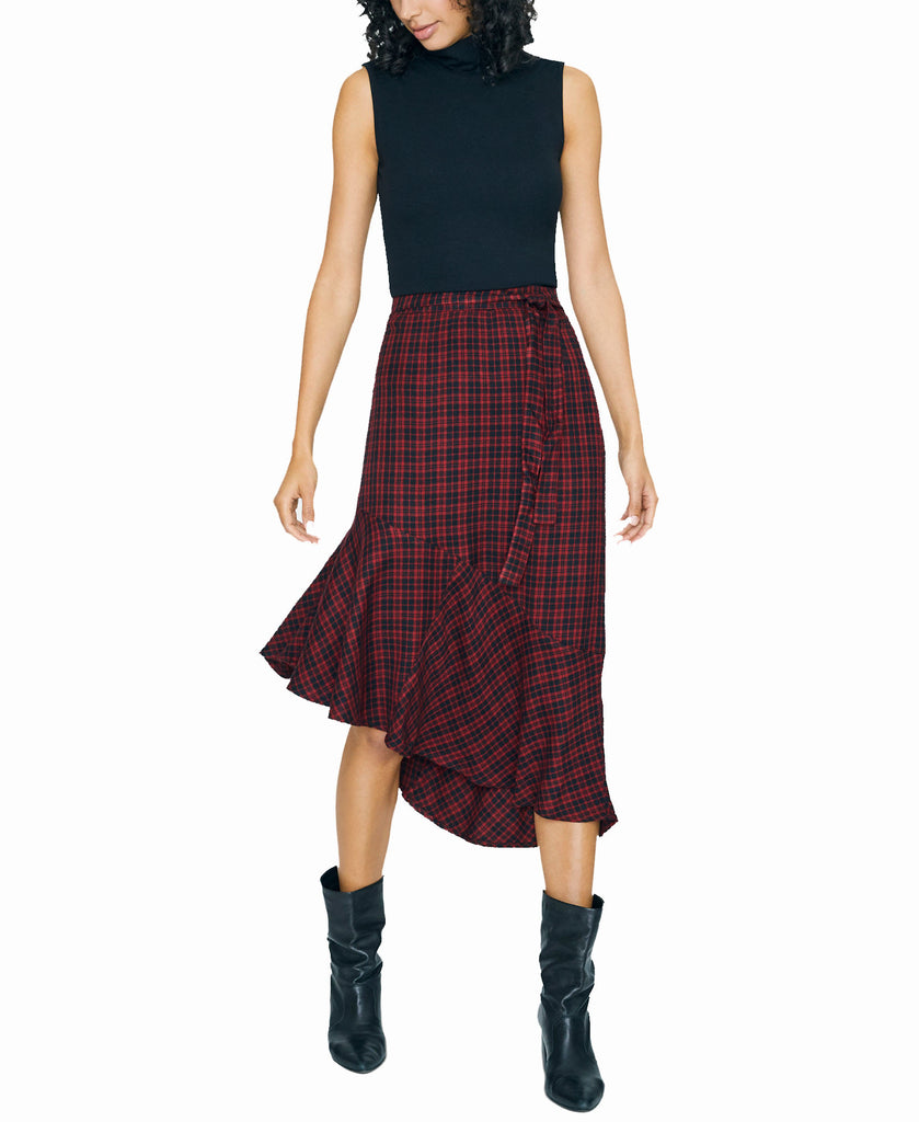 Sanctuary Women Shes The One Plaid Asymmetric Skirt