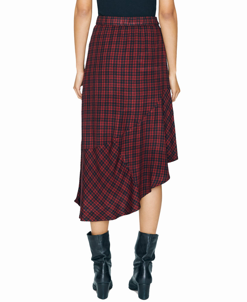 Sanctuary Women Shes The One Plaid Asymmetric Skirt