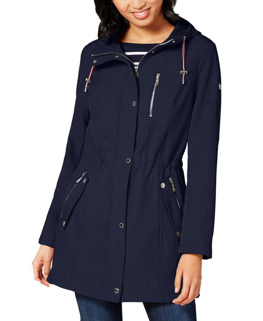 Tommy Hilfiger Women Zip Front Hooded Anorak Jacket Navy