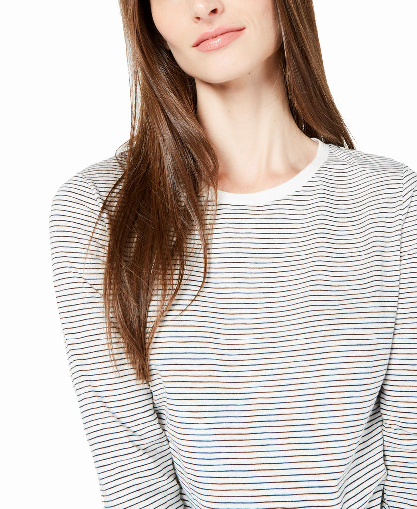 Maison Jules Women Striped 3 4 Sleeve Shirt