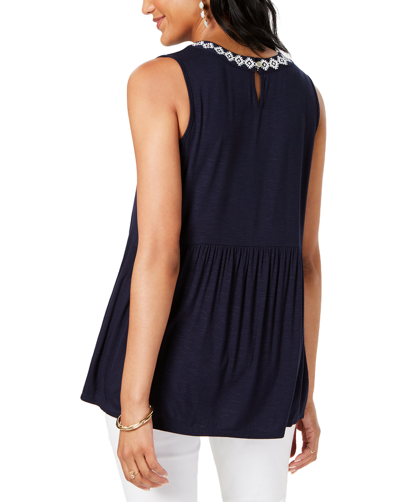 Style & Co Women Embellished Sleeveless Top