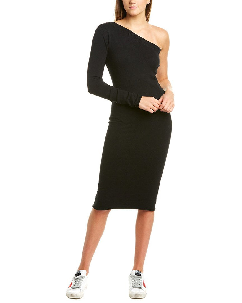 nPhilanthropy Women Alabama One Shoulder Silk Blend Sweaterdress Black Cat