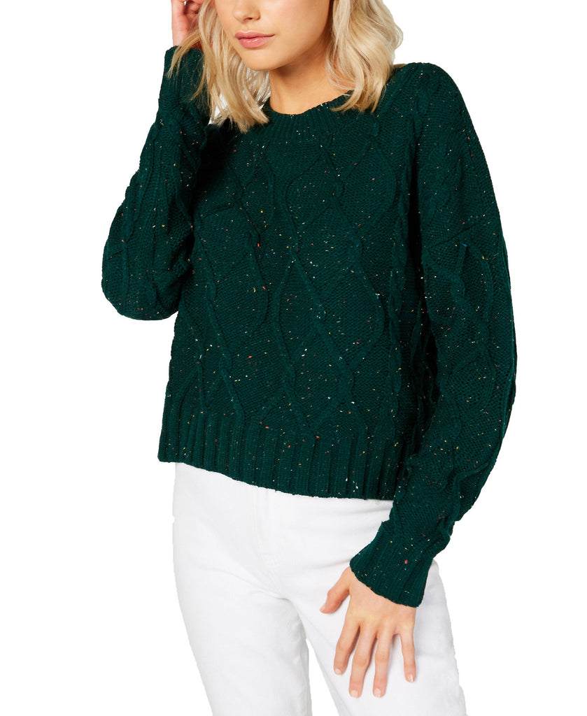 Ultra Flirt Women Cable Knit Sweater Botanical Garden