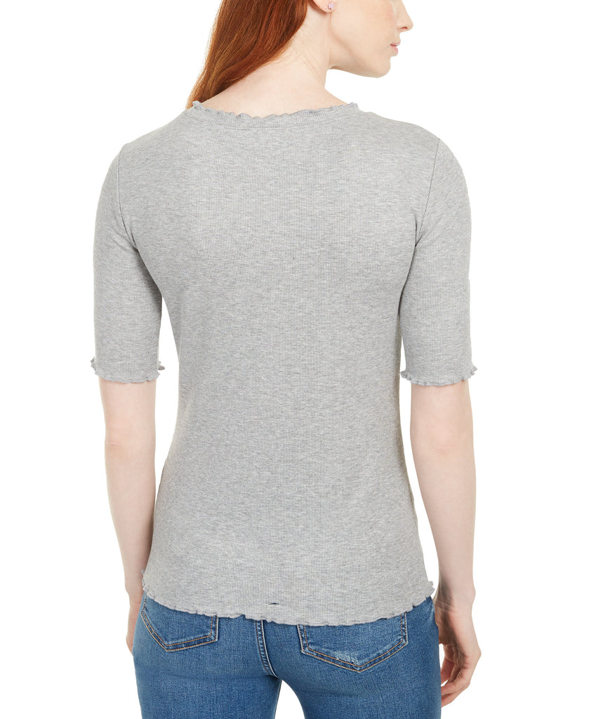 Maison Jules Women Crewneck Elbow Sleeve Top