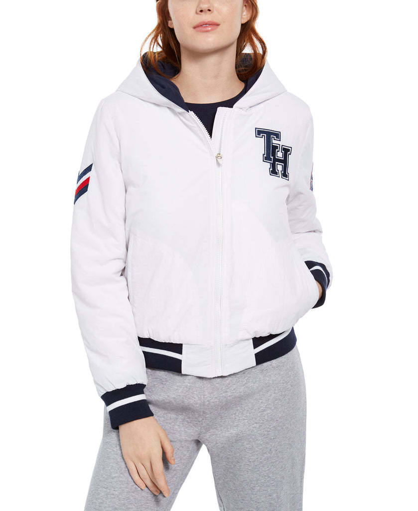 Tommy Hilfiger Sport Women Varsity Hoodie Jacket Ivory