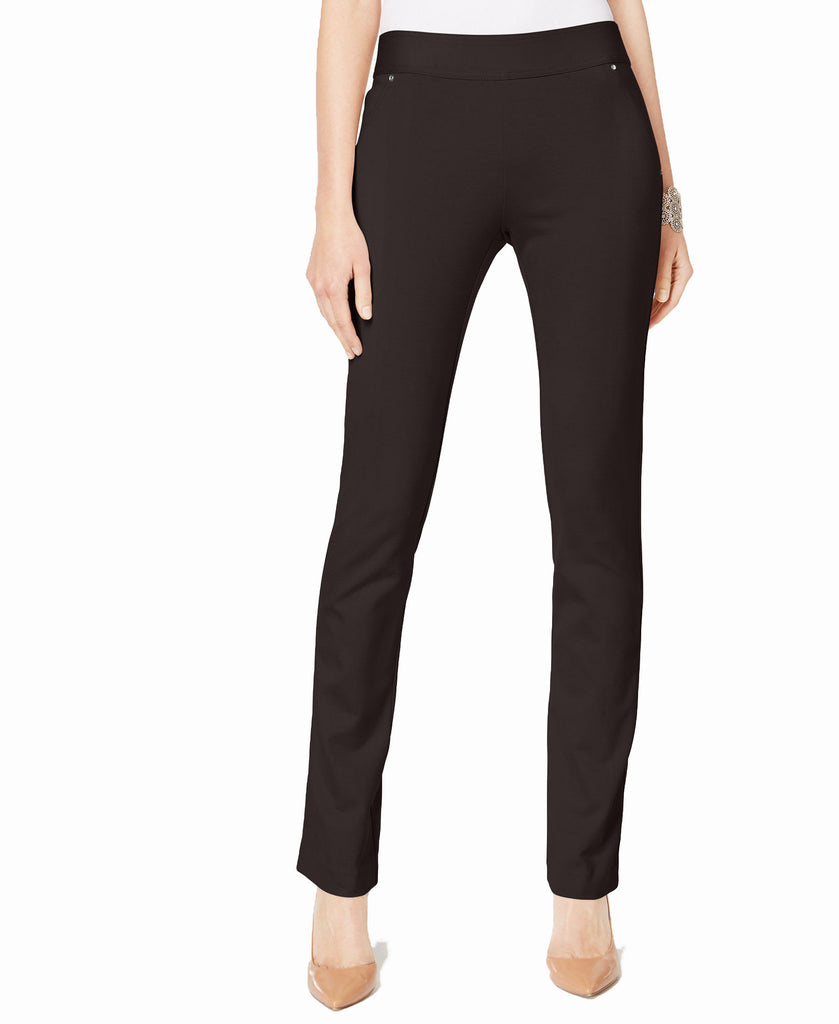 INC International Concepts Women Pull On Straight Leg Pants French Toast