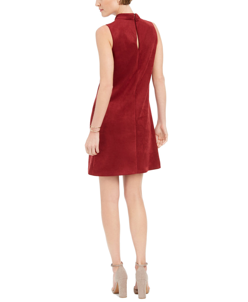 Donna Ricco Women Faux Suede Mock Neck Sheath Dress