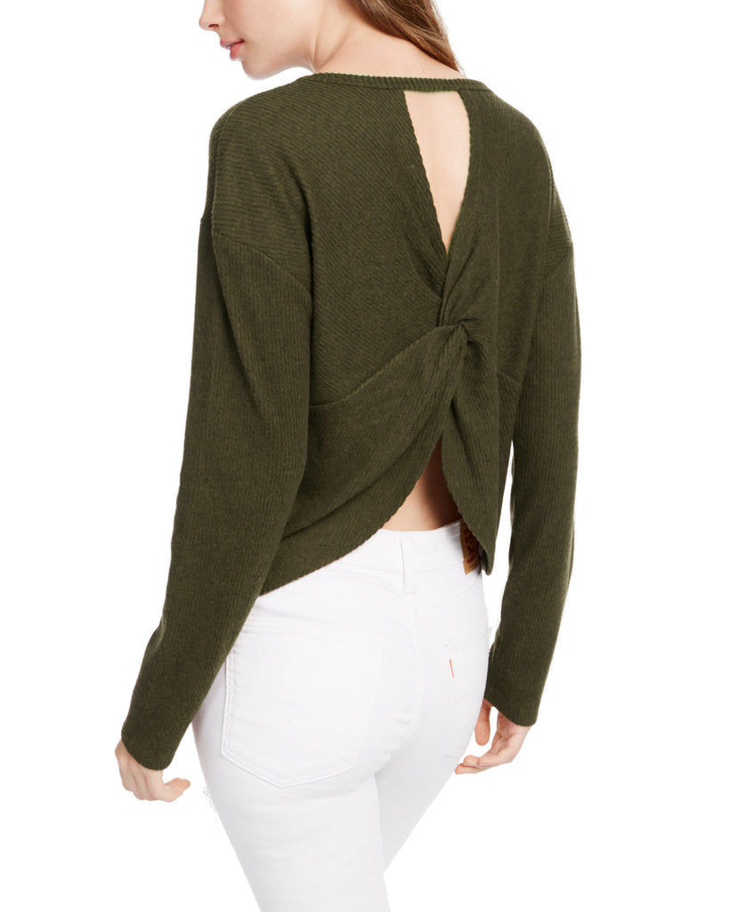 Crave Fame Juniors Cozy Twist Back Ribbed Top