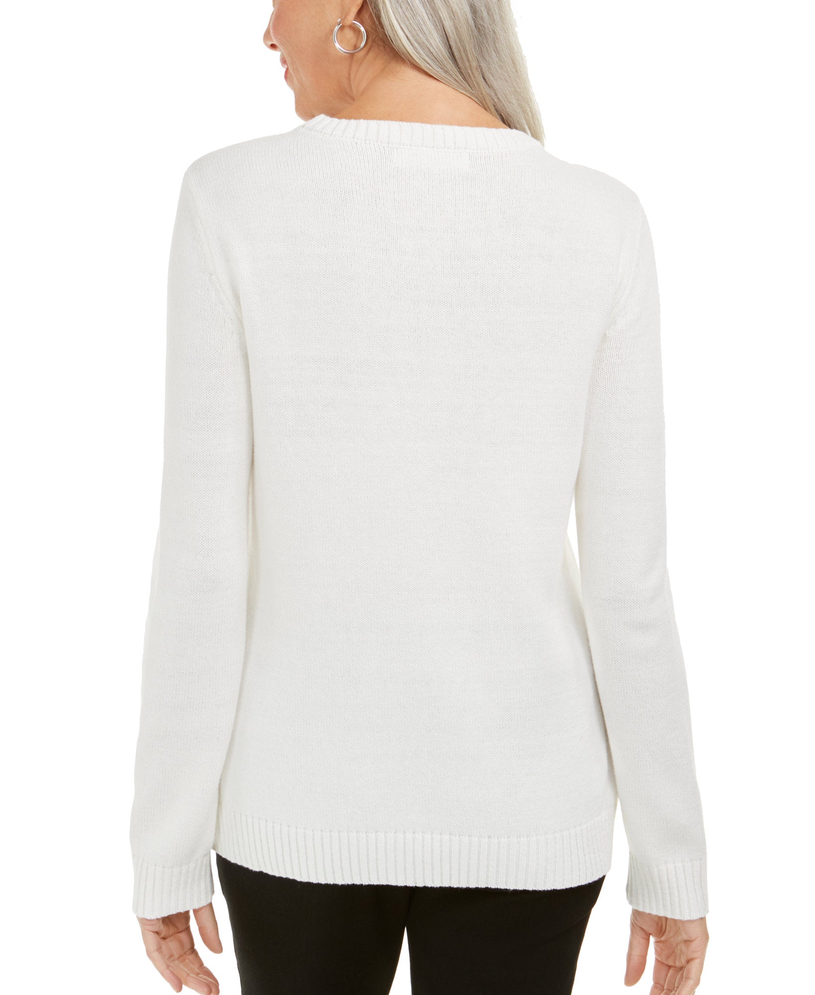 Karen Scott Women Snowflake Appliqué Sweater
