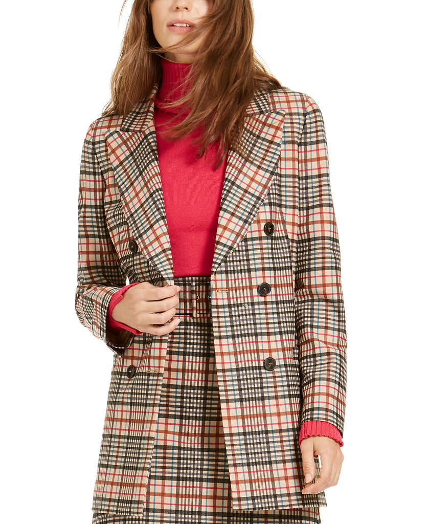 Marella-Women-Biagio-Plaid-Double-Breasted-Topper-Jacket-Camel-Plaid