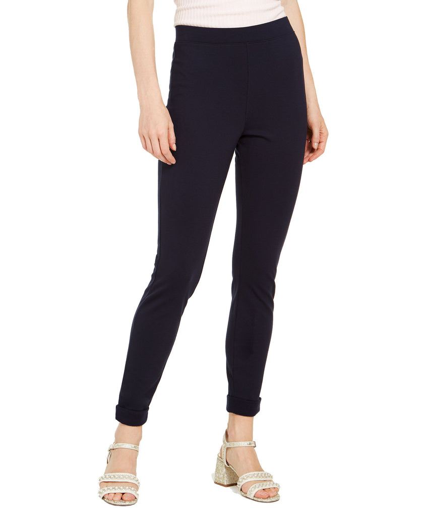 Hue Women Plus Brushed Fleece Lined Ponté Knit Leggings Navy