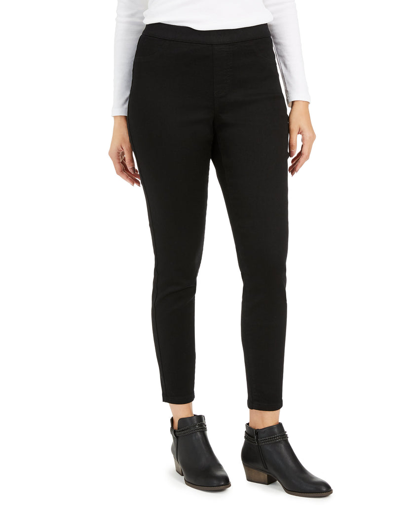 Style & Co Women Fleece Lined Jeggings Black Rinse