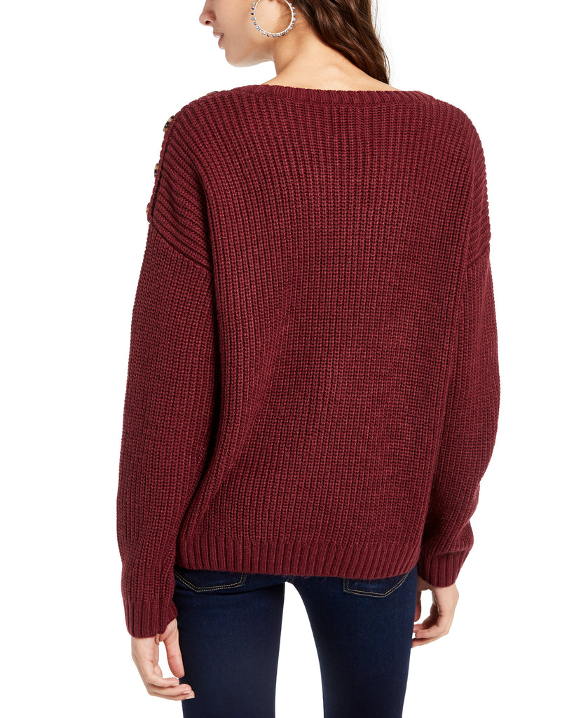 Hippie Rose Women Button Shoulder Sweater