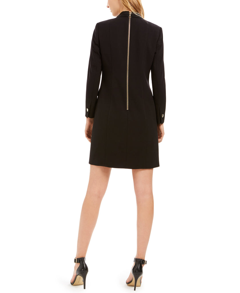 Anne Klein Women Long Sleeve Tuxedo Sheath Dress