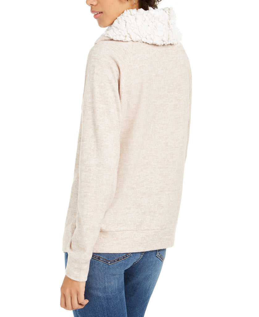 Ultra Flirt Women Sherpa Lined Funnel Neck Sweatshirt