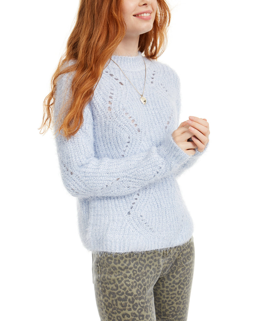 Freshman Women Pointelle Chenille Sweater Halogen Blue