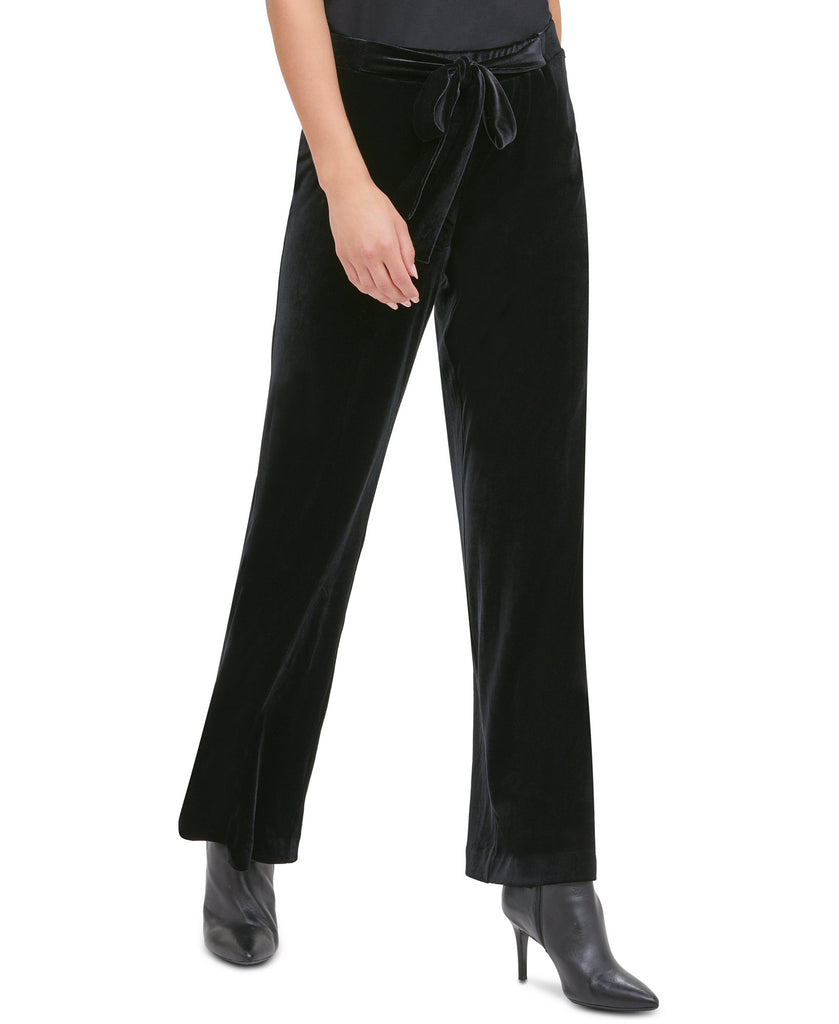 Calvin Klein Women Velvet Wide Leg Pull On Pants