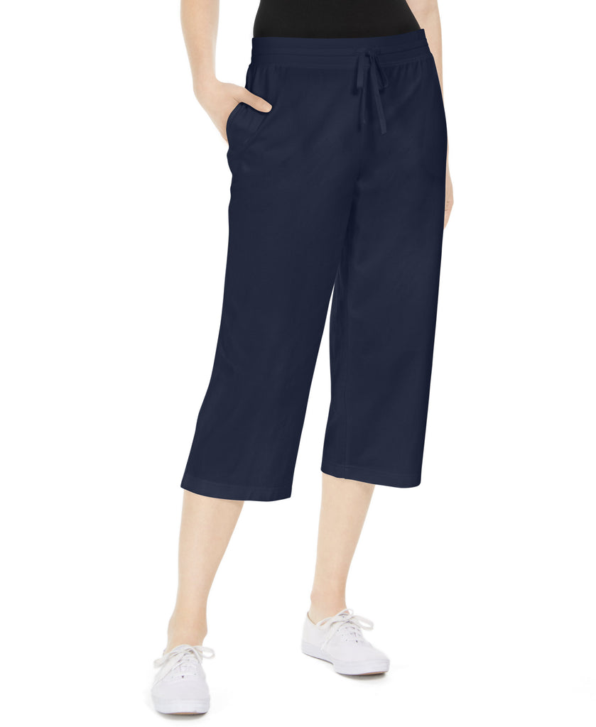 Karen Scott Women Knit Capri Pants Intrepid Blue