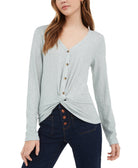 Hippie-Rose-Women-Twist-Front-Button-Up-Top