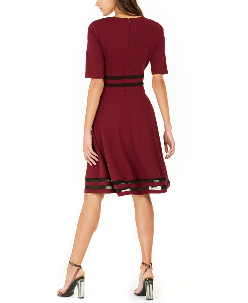 NY Collection Women Petite Mesh Stripe Dress