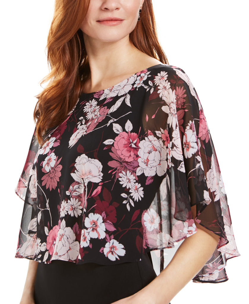 Connected Women Petite Chiffon Popover Dress