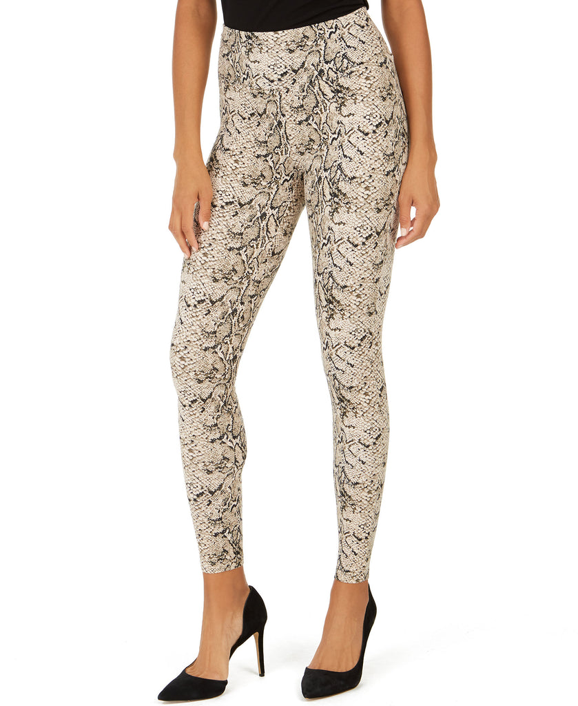 INC International Concepts Women Shaping Knit Full Length Snakeskin Leggings Snakeskin