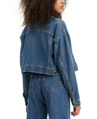 Levis Women Cotton Denim Cropped Trucker Jacket