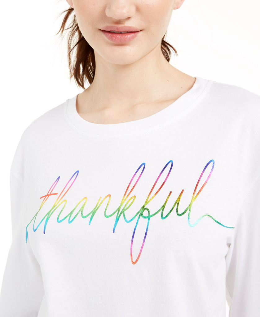 Rebellious One Women Thankful Long Sleeve Cotton T Shirt