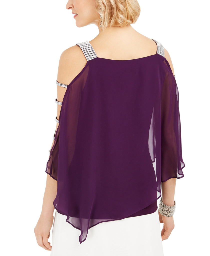 MSK Women Embellished Cold Shoulder Top