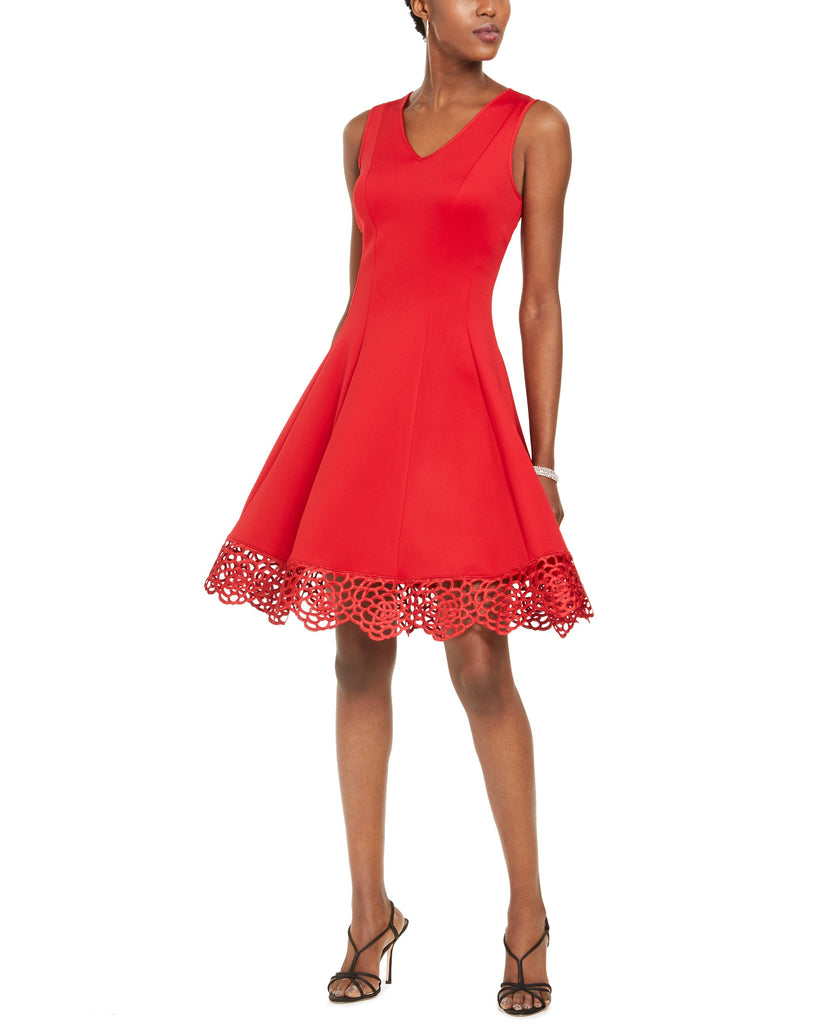 Donna Ricco Women Fit and Flare Dress Red