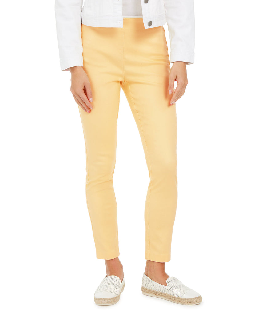 Charter Club Women Chelsea Twill Tummy Control Cropped Pants Citron Aura