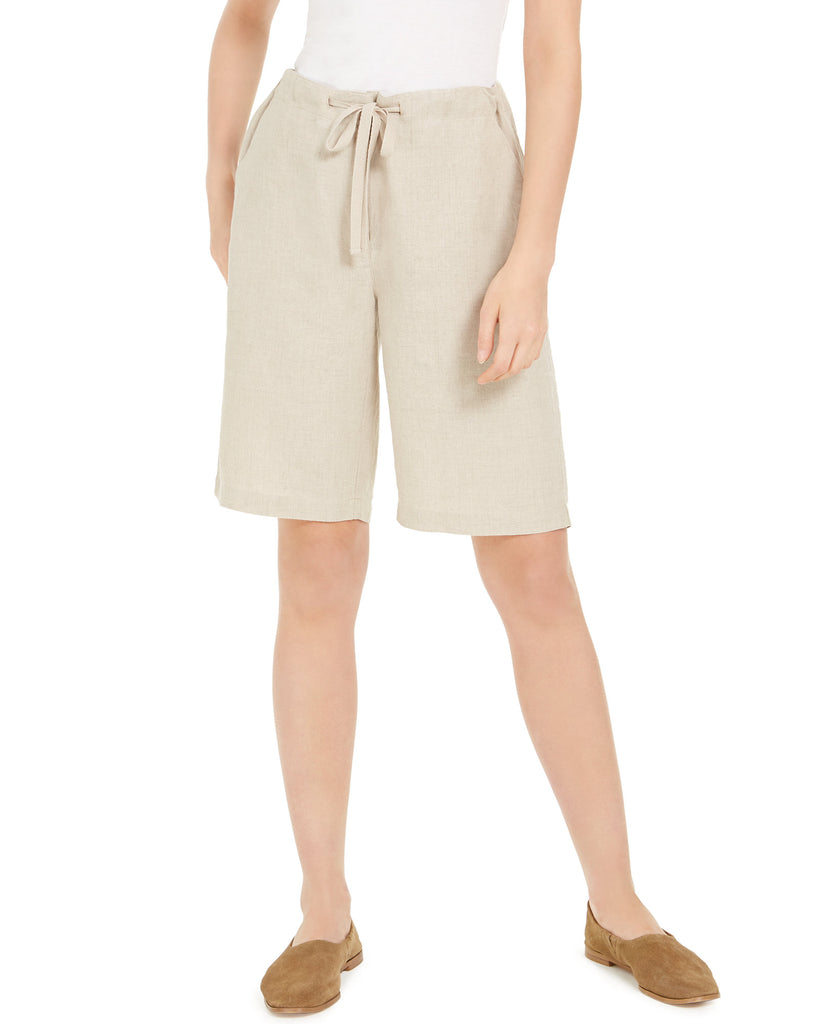 Eileen Fisher Women Organic Drawstring Shorts Natural