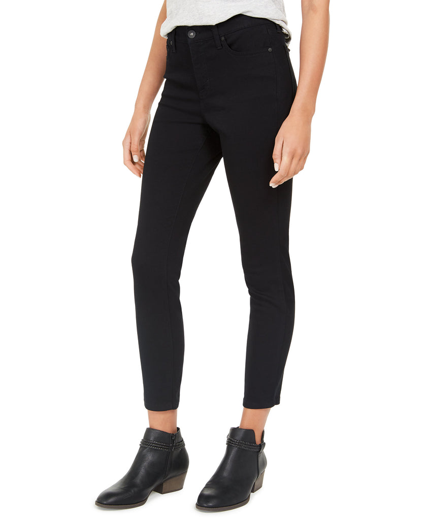 Style & Co Women Uptown Raw Hem Skinny Jeans Deep Black