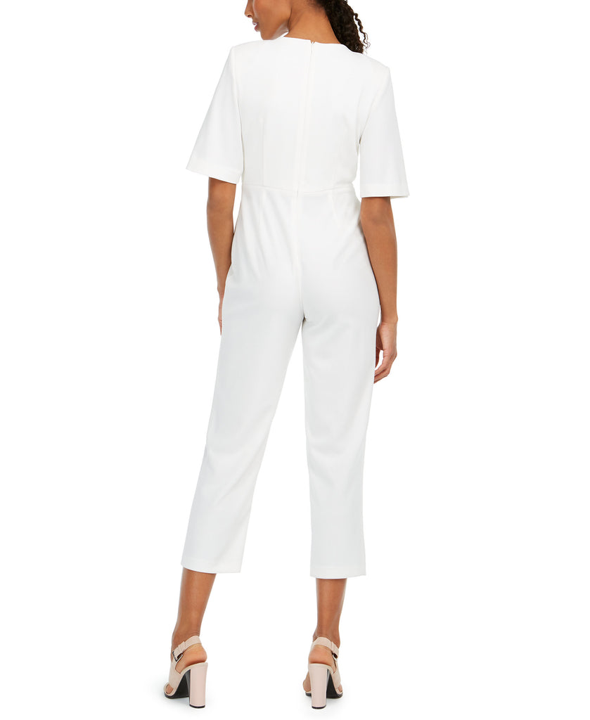 Calvin Klein Women Button Trim Cropped Jumpsuit