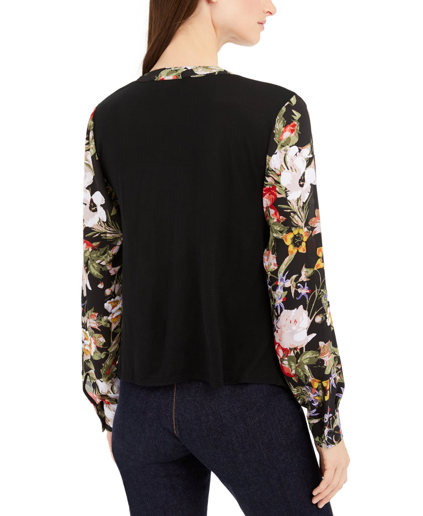 INC International Concepts Women Twisted Floral Print Blouse