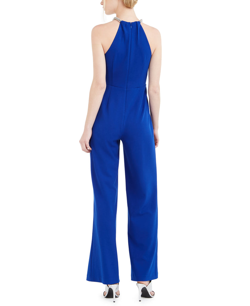 Calvin Klein Women Beaded Keyhole Halter Jumpsuit