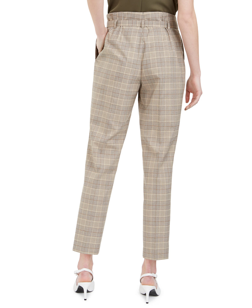 Calvin Klein Women Plaid Paperbag Waist Pants