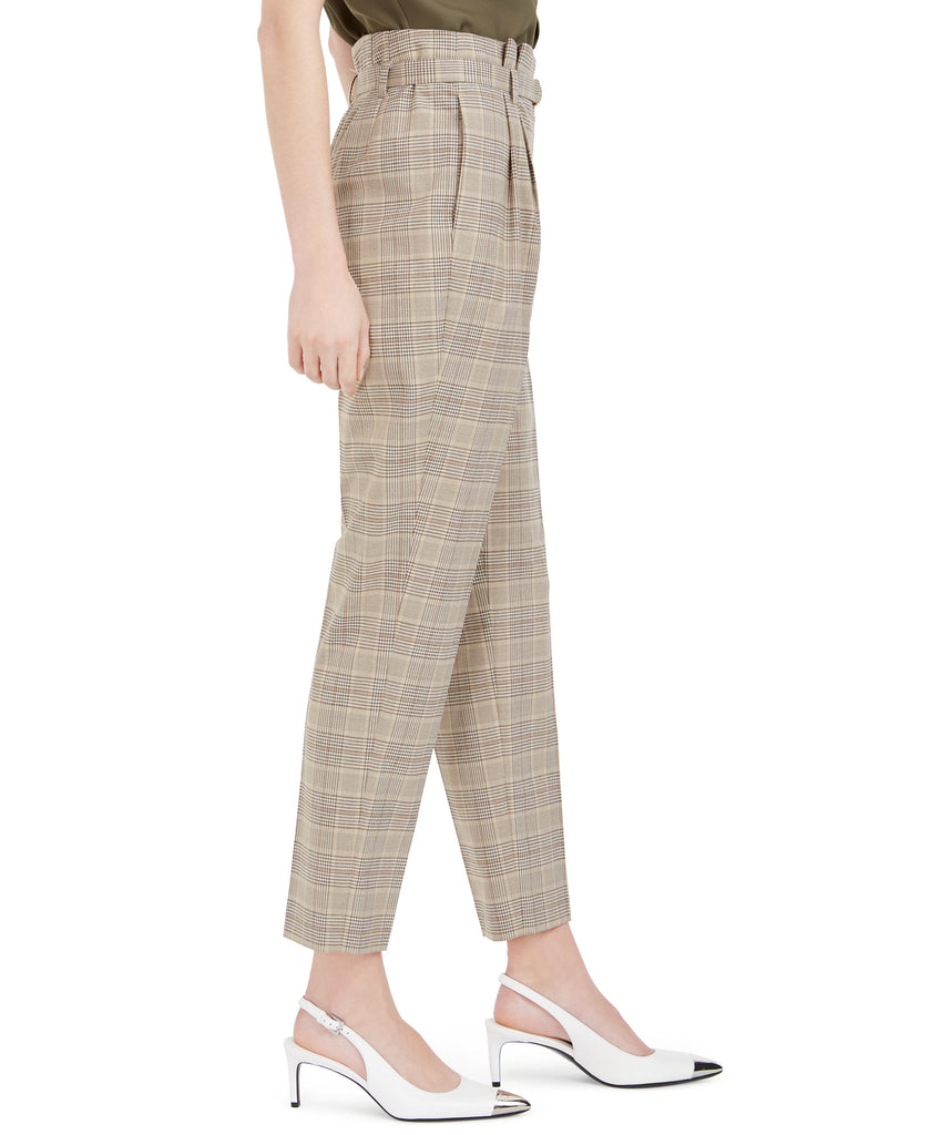 Calvin Klein Women Plaid Paperbag Waist Pants