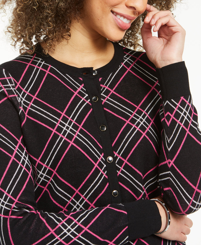 Charter Club Women Plaid Cardigan Sweater